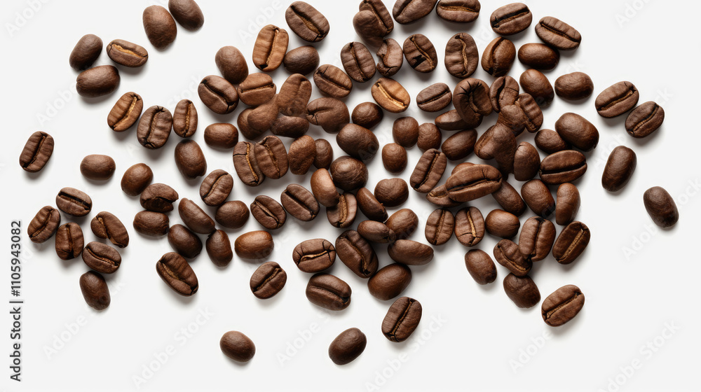Realistic scattered coffee beans with rich brown tones and detailed textures. Perfect for beverage designs and food branding. Realistic scattered coffee beans with rich brown tones and detailed textures. Perfect for beverage designs and food branding.