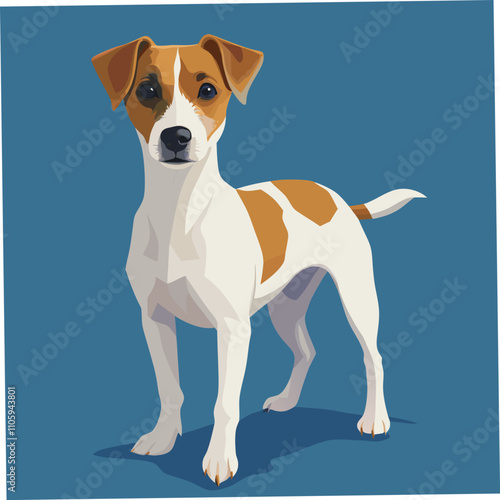 A vector illustration of a Jack Russell Terrier, one of the most intelligent and smallest dog breeds, perfect for pet lovers and animal-themed designs.