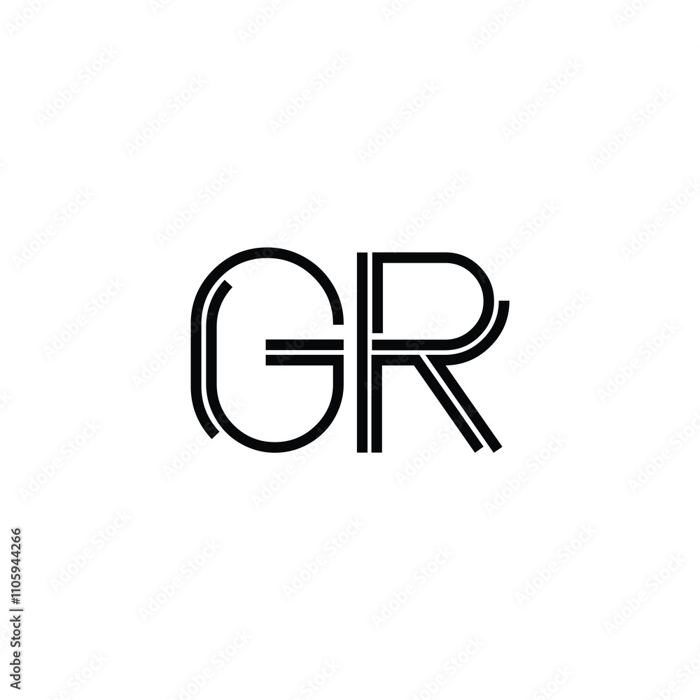 GR monogram logo design letter text name symbol monochrome logotype alphabet character simple logo GR monogram logo design letter text name symbol monochrome logotype alphabet character simple logo
