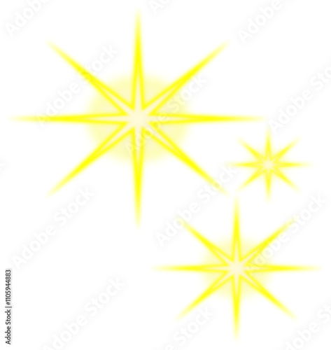 Light of stars. Sparkling stars light vector illustration. Bright sparkling vector illustration set.