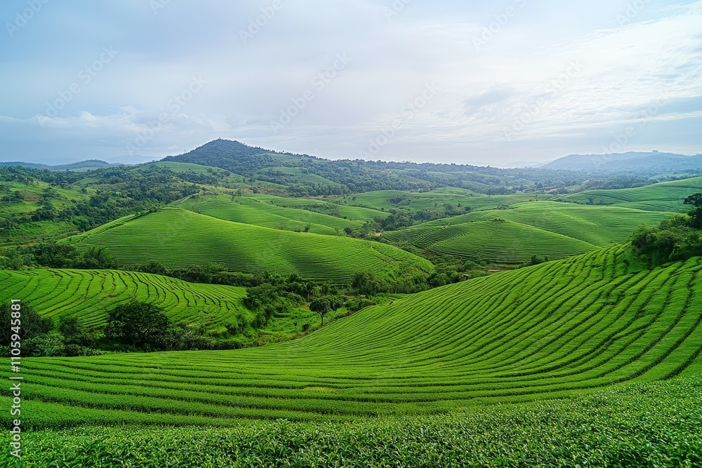 Fototapeta premium Generational Legacy. Expansive family-owned agricultural plantation farm concept. Beautiful simple AI generated image