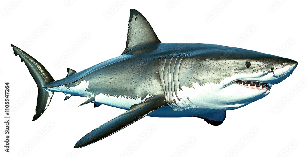 Naklejka premium Great White Shark Ocean Predator Wildlife Marine Life Animal