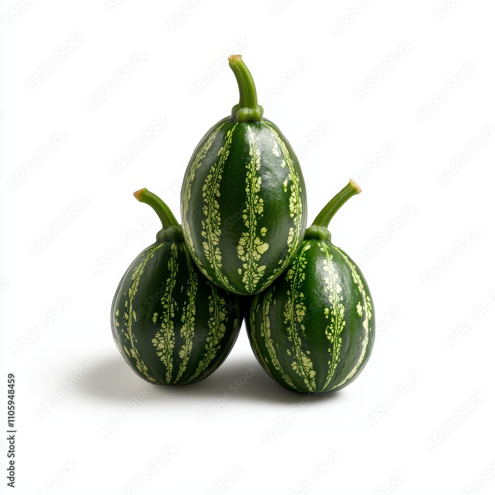 Cluster of Snake Gourd with Light Green Stems and Unique Texture Cluster of Snake Gourd with Light Green Stems and Unique Texture