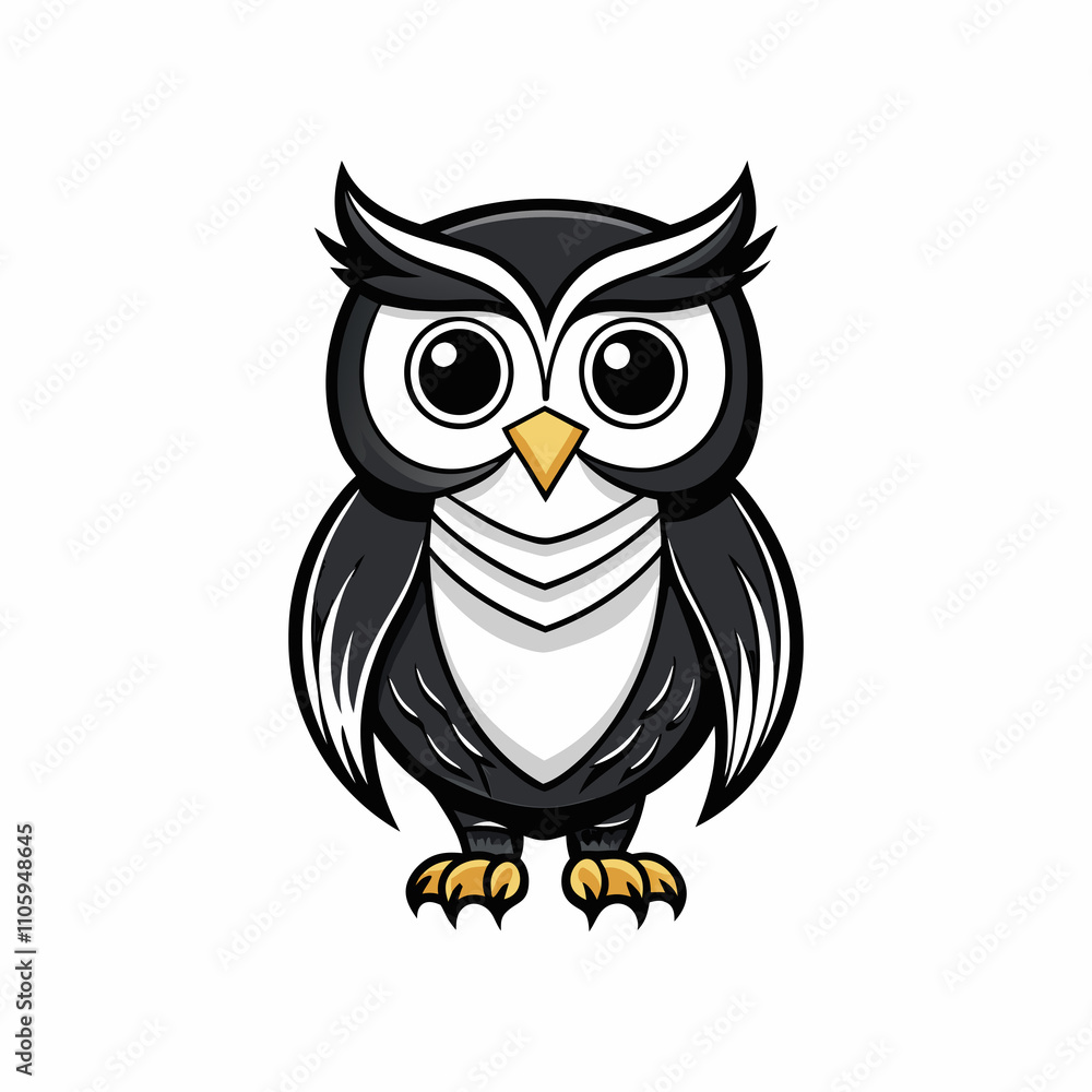 Fototapeta premium a black and white image of an owl with big eyes.