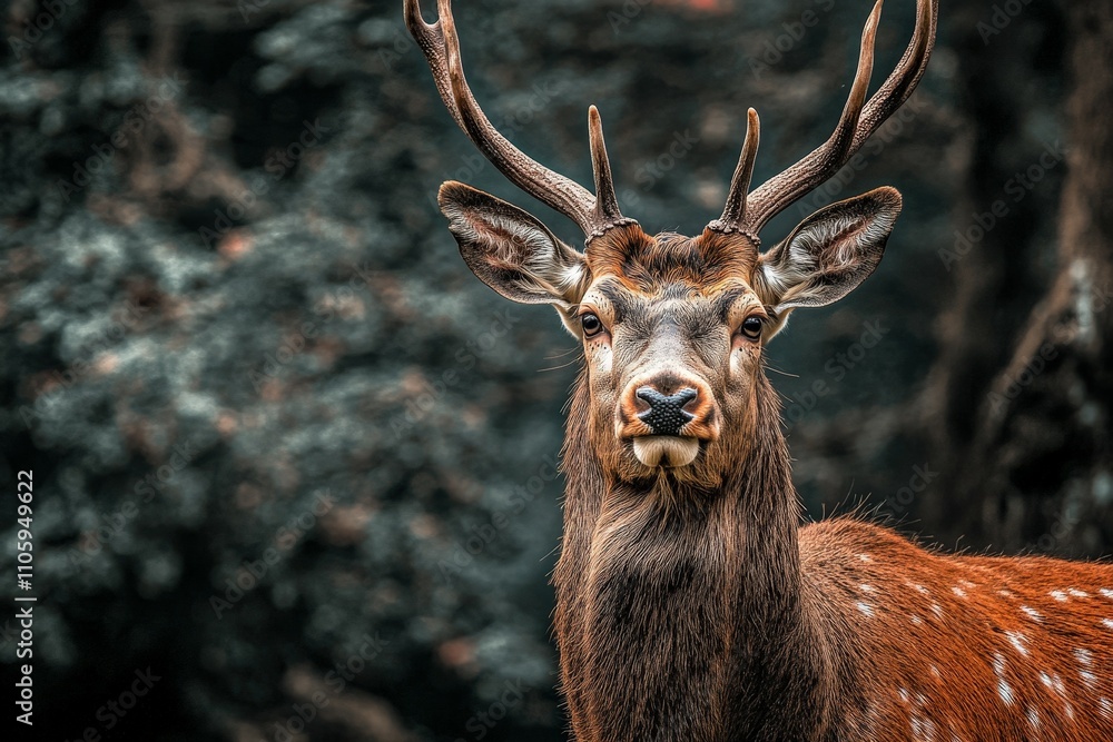 Fototapeta premium white-tailed deer (Odocoileus virginianus). Beautiful simple AI generated image
