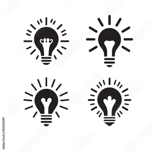 light bulb icon set