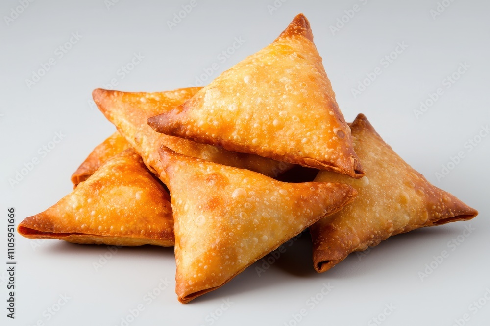 Delicious Golden Deep-Fried Pastry Snacks on a Neutral Background Delicious Golden Deep-Fried Pastry Snacks on a Neutral Background