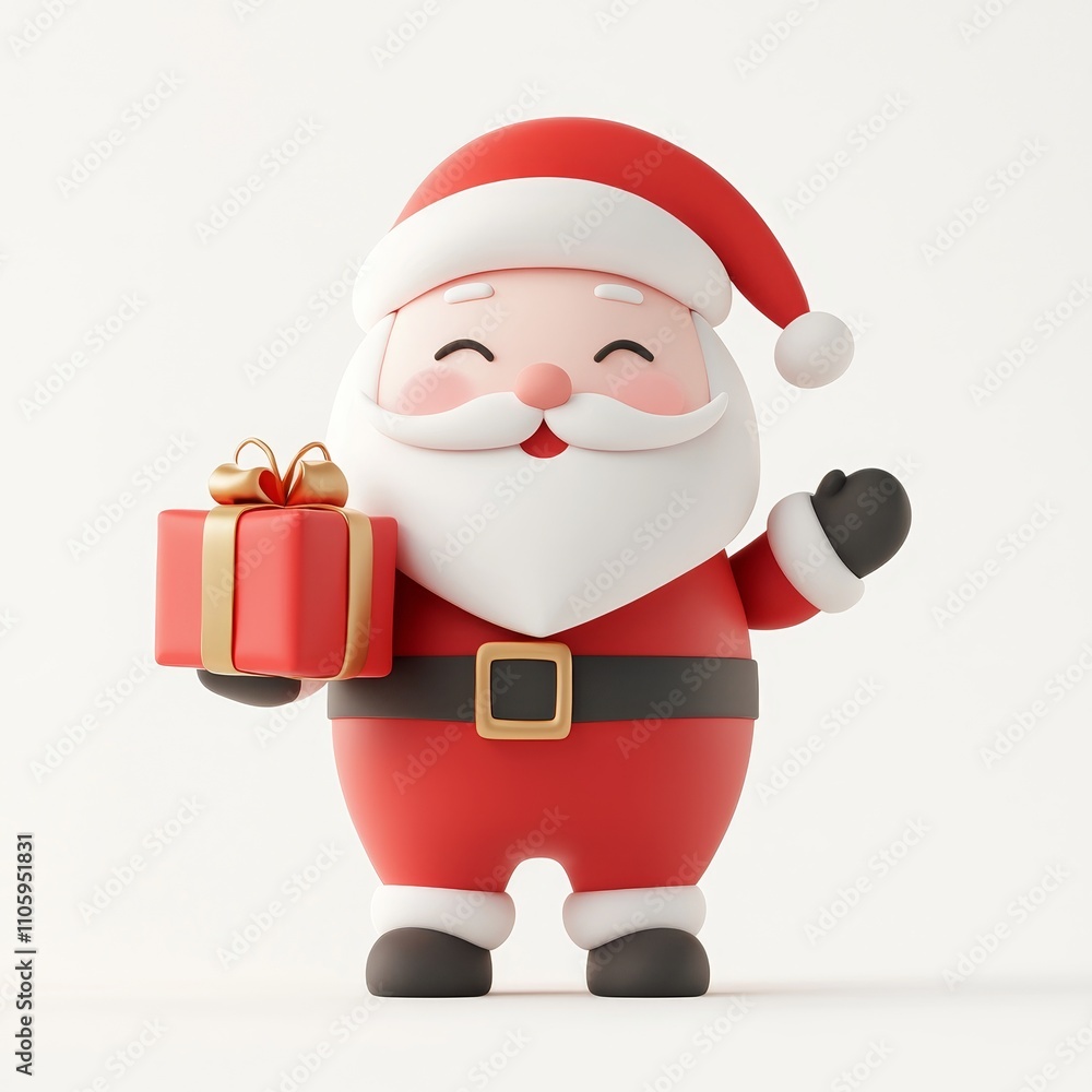 Cheerful Santa Claus Figurine in Clay Animation Style Cheerful Santa Claus Figurine in Clay Animation Style