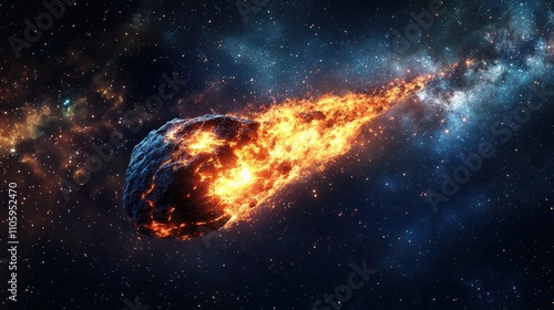 Fiery Comet Blazing Across the Cosmic Canvas