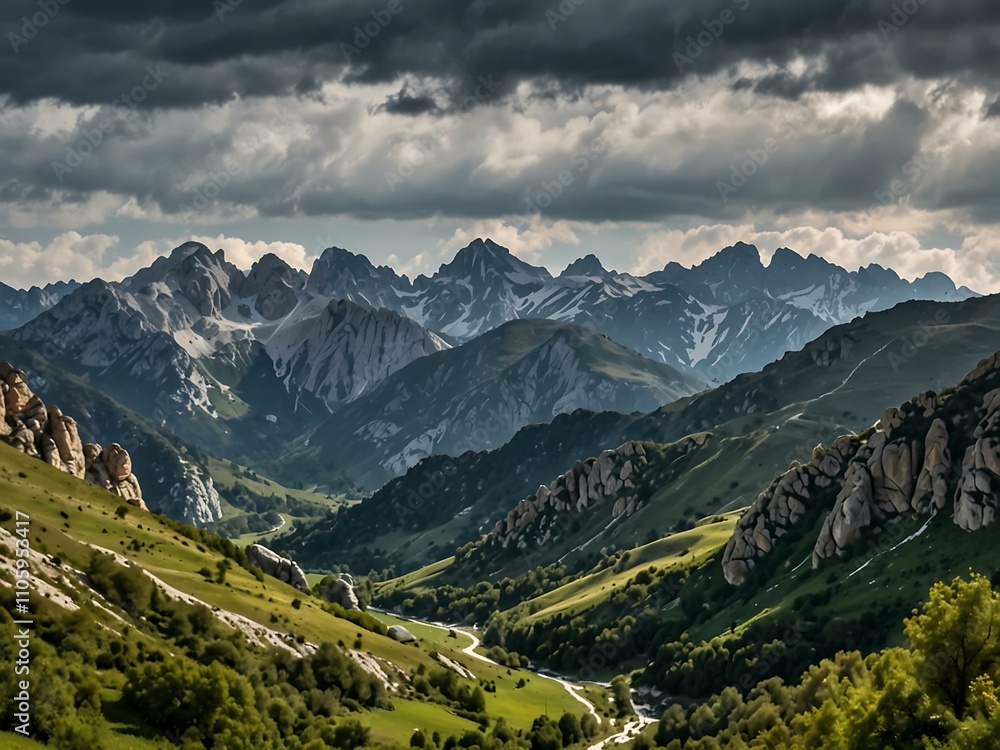 Fototapeta premium Dramatic Picos de Europa mountains, Spain