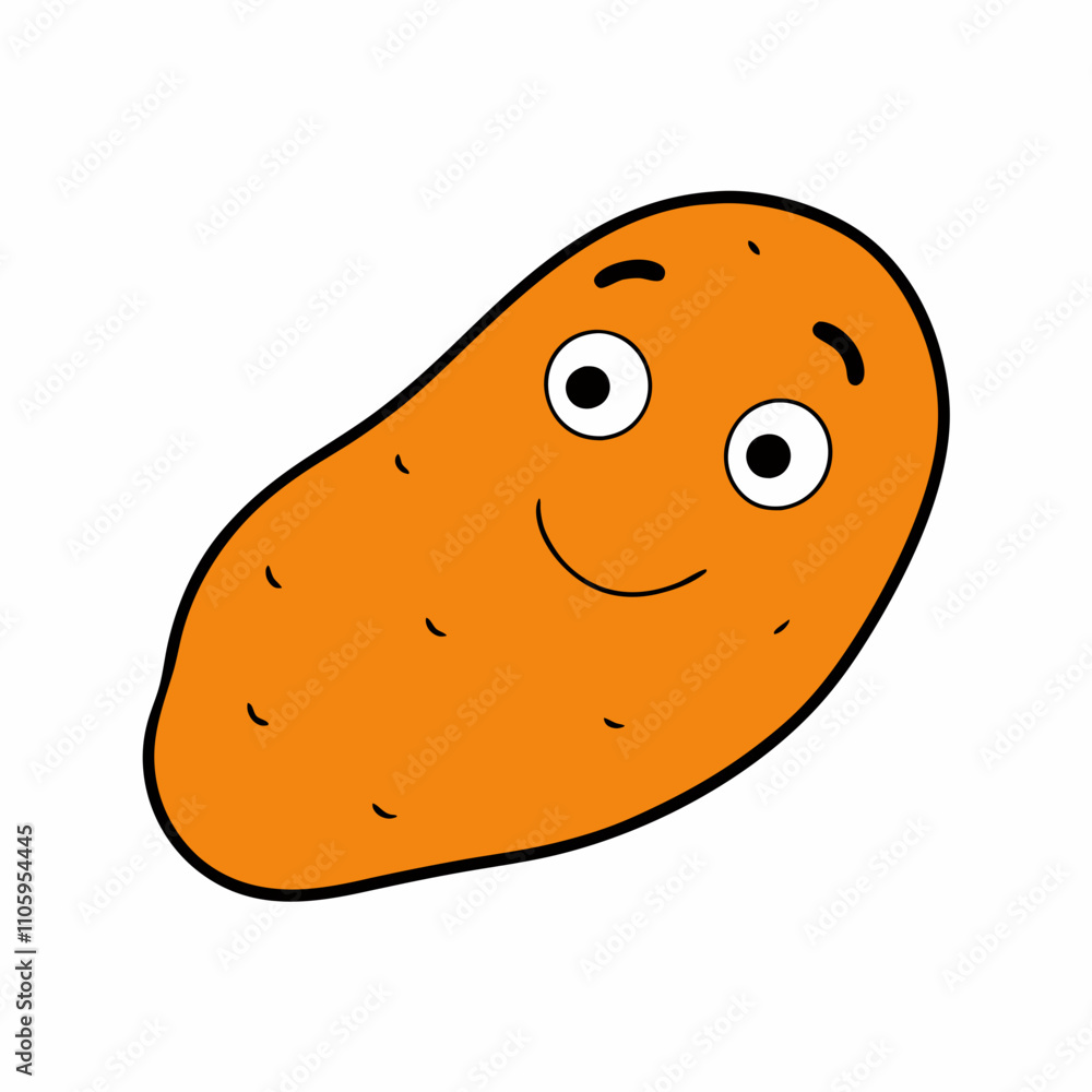 Fototapeta premium Sweet potato vector with a white background