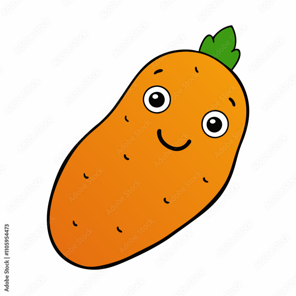Obraz premium Sweet potato vector with a white background