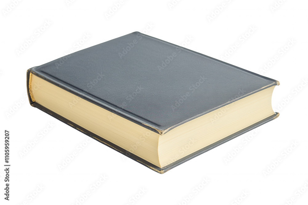 This closed book features a solid cover with a simple design and a smooth, textured finish. The pages are yellowed, indicating age, and it is displayed against a transparent background for a clean, mo This closed book features a solid cover with a simple design and a smooth, textured finish. The pages are yellowed, indicating age, and it is displayed against a transparent background for a clean, mo