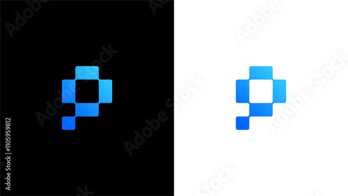 letter P packing or box P or square P logo concept vector icon