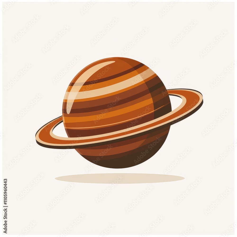 Colorful Planet with Ring in Space Colorful Planet with Ring in Space