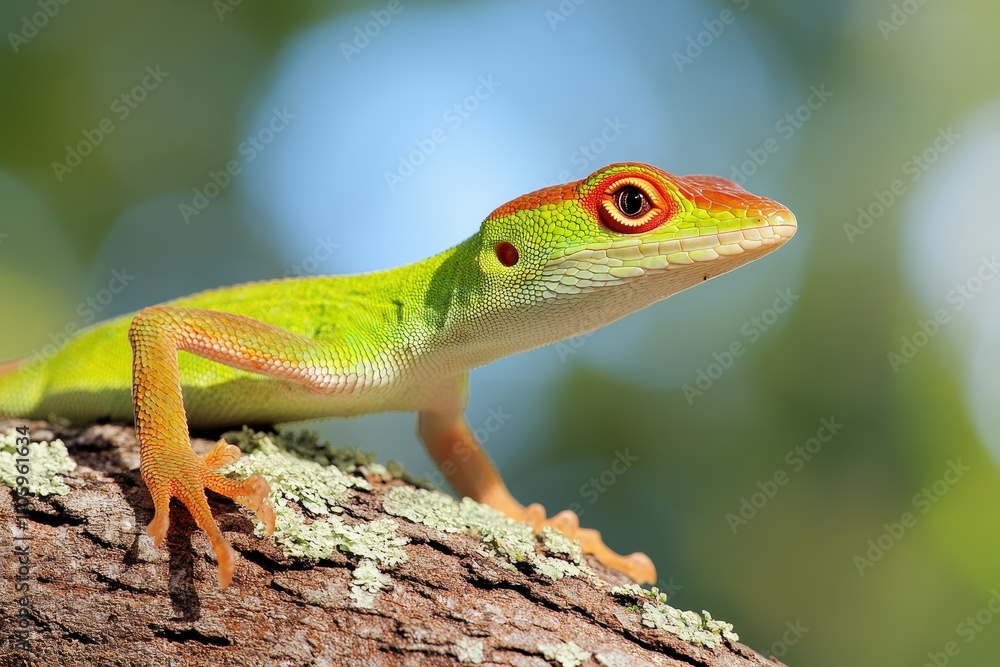 Crested Anoles Fighting-6202. Beautiful simple AI generated image Crested Anoles Fighting-6202. Beautiful simple AI generated image