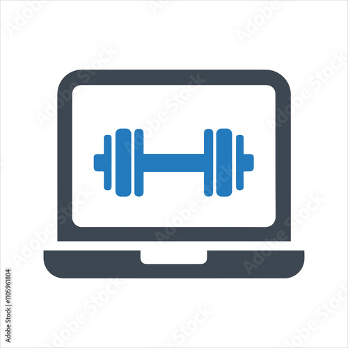 Online Workout icon. Online fitness icon