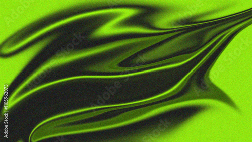 An abstract design featuring flowing green and black waves with smooth gradients and dynamic curves, creating a futuristic and energetic appearance. photo