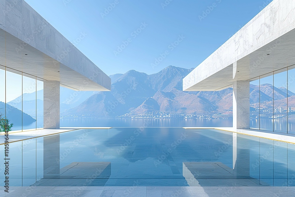 Obraz premium beach house with mountain view