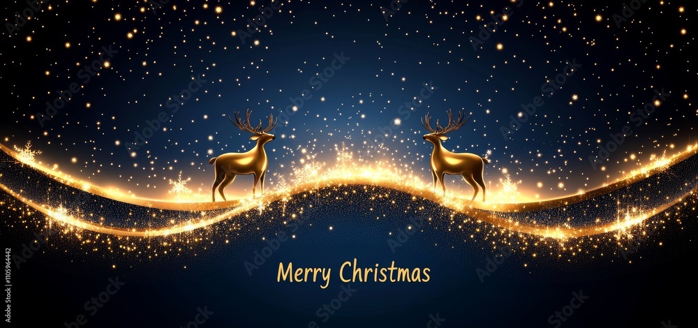 Naklejka premium A Merry Christmas and Happy New Year background, greeting card, poster, and holiday cover featuring a border of beautiful snowflakes in modern flat line art style. This design is perfect for