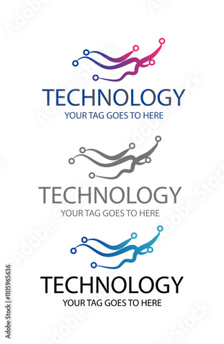 Technology logo in gradient style