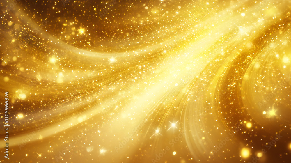 Stunning golden festive background shines with light, glitter, and stars, creating a magical atmosphere perfect for celebrations and holidays Stunning golden festive background shines with light, glitter, and stars, creating a magical atmosphere perfect for celebrations and holidays