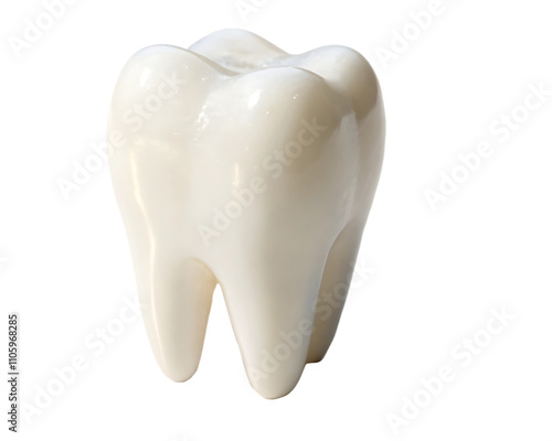 single white tooth isolated on white background.AI GENERATED