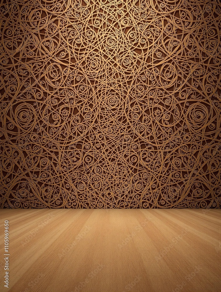 Abstract wooden pattern with intricate swirls and shapes, wood, texture, parquet Abstract wooden pattern with intricate swirls and shapes, wood, texture, parquet