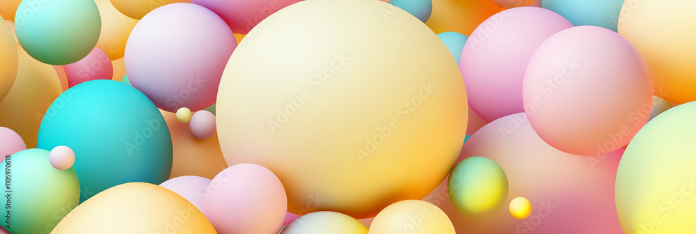 Colorful spheres create a playful background abstract design Colorful spheres create a playful background abstract design