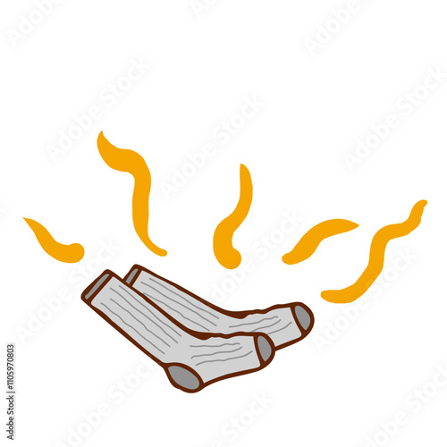 Clip art of stinky smelling socks.