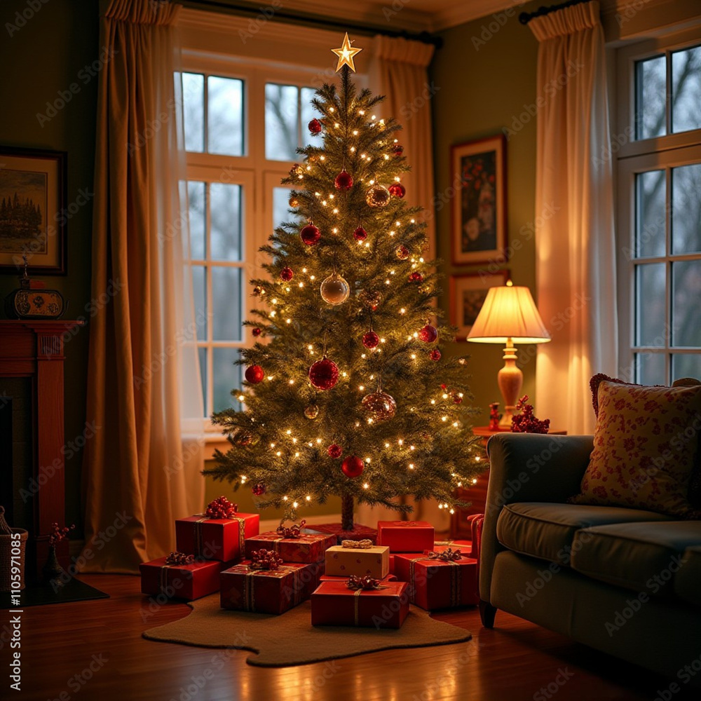 christmas tree with christmas decorations christmas tree with christmas decorations