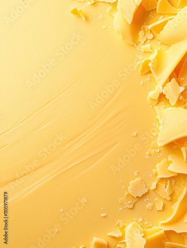 Top-down shot of shredded cheese used as a garnish on creamy soup, inviting and rich advertising look photo