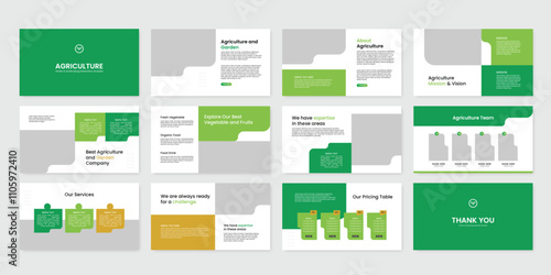 agriculture and garden presentation template design, garden presentation template slide
