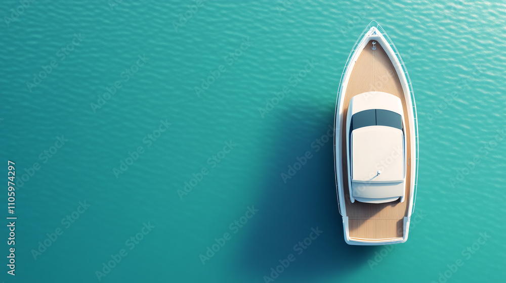 Luxury yacht sailing in calm turquoise water, offering a tranquil escape and a sense of freedom on the open sea Luxury yacht sailing in calm turquoise water, offering a tranquil escape and a sense of freedom on the open sea