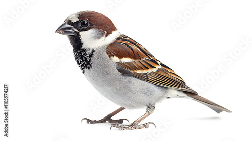 sparrow isolated on white