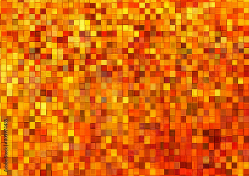 Cubes wall art abstract design of orange metallic squares and rectangles, background creative design, banner, retro style