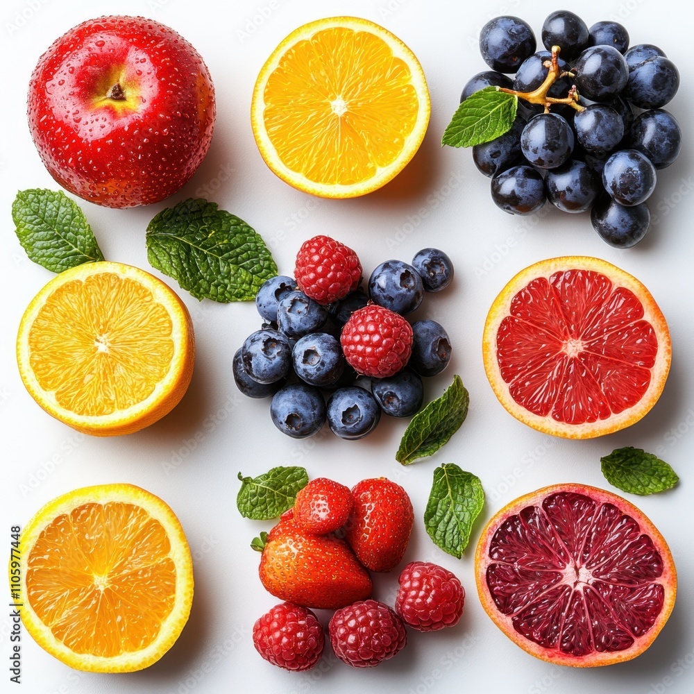 A set of various (Fresh Fruit Set) in full detail, isolated on a transparent background. A set of various (Fresh Fruit Set) in full detail, isolated on a transparent background.
