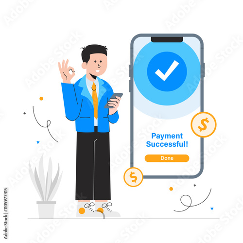 Phone Payment Successful Illustrations