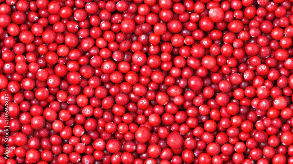 Seamless tileable background of ripe red cranberries in close view Seamless tileable background of ripe red cranberries in close view