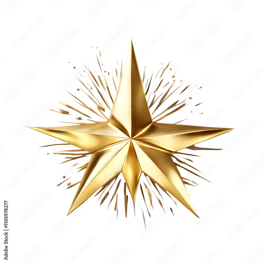 Golden Star Burst isolated on transparent background Golden Star Burst isolated on transparent background