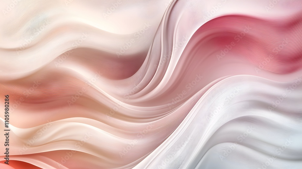 Obraz premium Abstract Pink and White Wave Pattern Design
