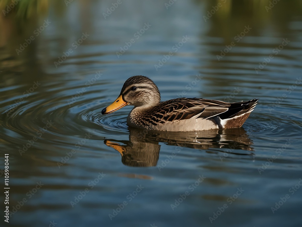 Duck swimming in a pond. Duck swimming in a pond.