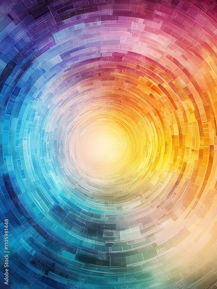 Abstract image of a pixelated loading circle, bright tones, symbolizing website speed issues