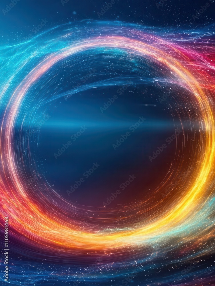 Fototapeta premium Abstract image of a pixelated loading circle, bright tones, symbolizing website speed issues