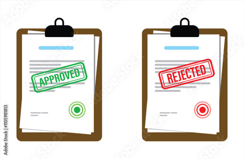 approved and rejected icon vector illustration