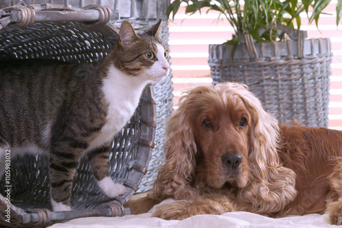 Plakat Chat de gouttière et cocker