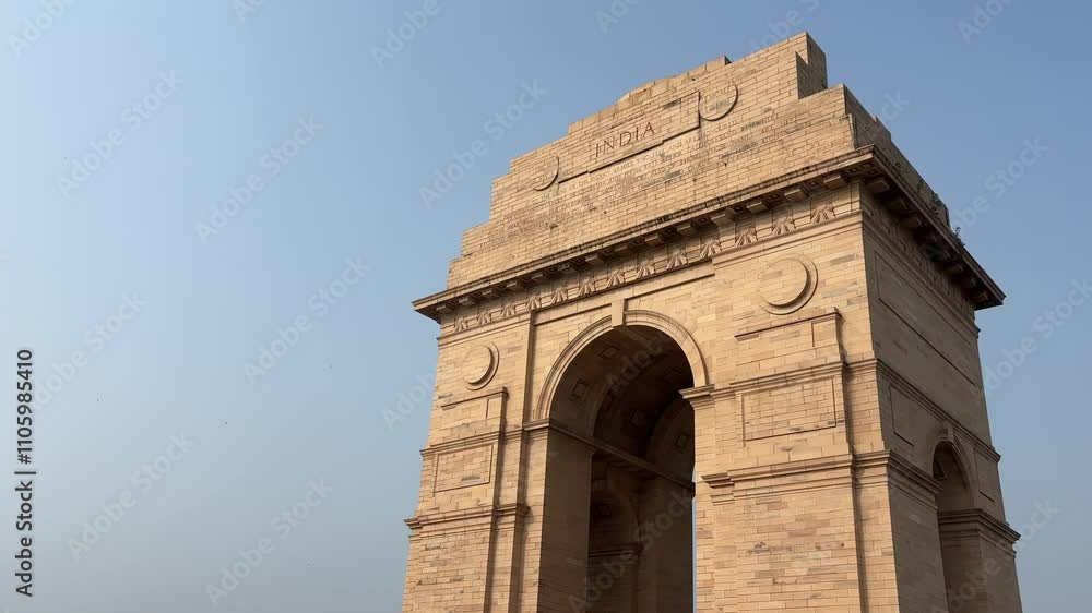 New Delhi, Delhi, India - 7 31 2024: 4K Cinematic Video of India Gate New Delhi, Delhi, India - 7 31 2024: 4K Cinematic Video of India Gate