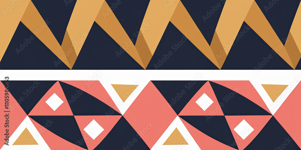 Fototapeta premium Geometric Washi Paper Pattern with Bold Angular Shapes