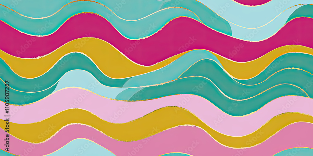 Joyful Washi Paper Pattern with Bright Colorful Stripes Joyful Washi Paper Pattern with Bright Colorful Stripes