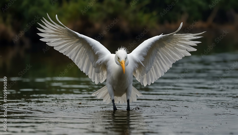 Obraz premium Egret isolated on a transparent background.